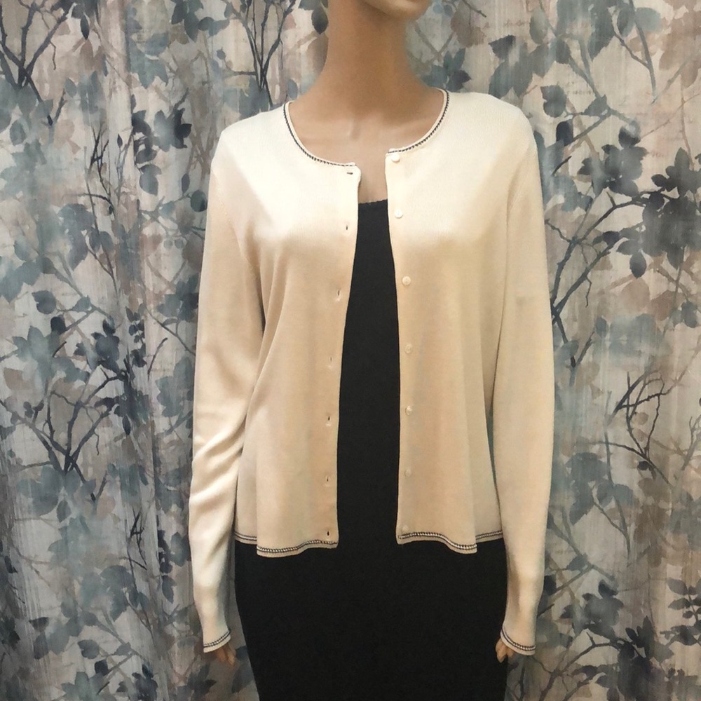 Ann Taylor cream silk sweater.